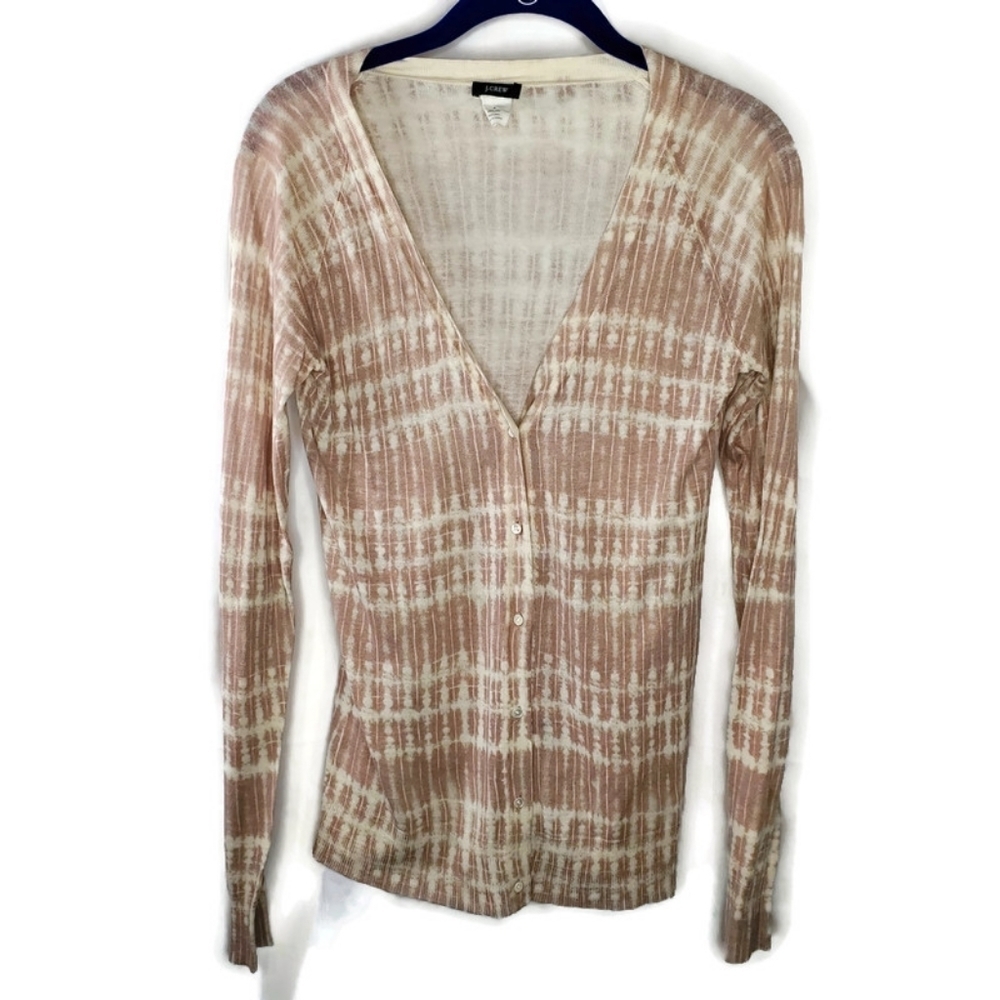 J. Crew Silk Linen Blend Button-down Cardigan Lightweight Sweater Size Small